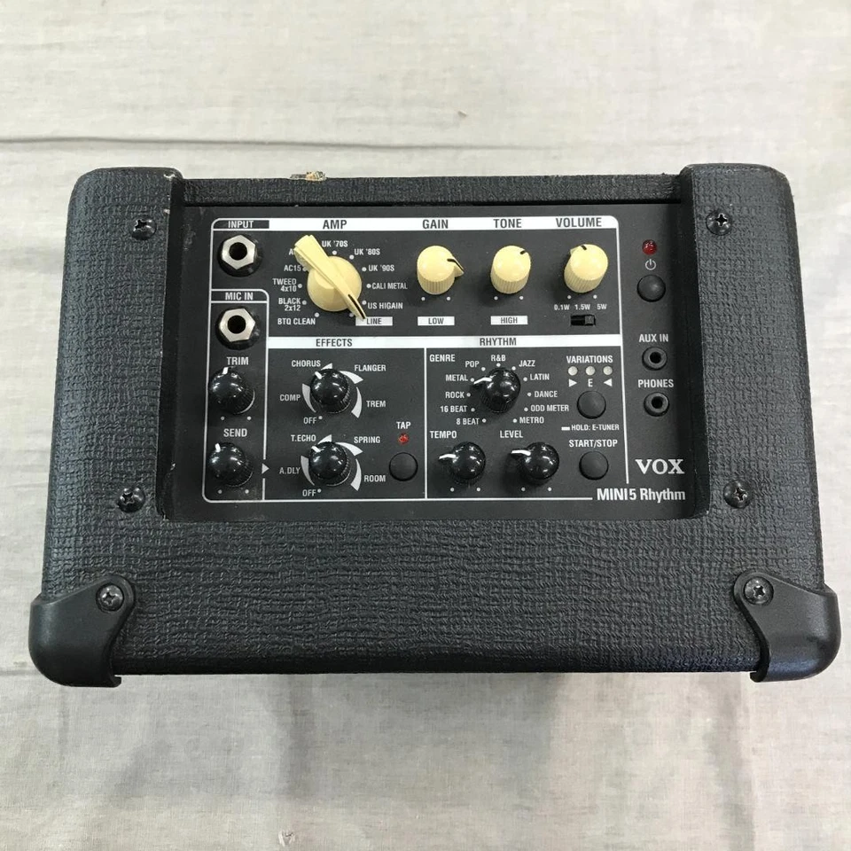 VOX MINI5 Rhythm Modeling Amplifier USED with Strap Adapter Black Silver Tested - Image 3 of 4