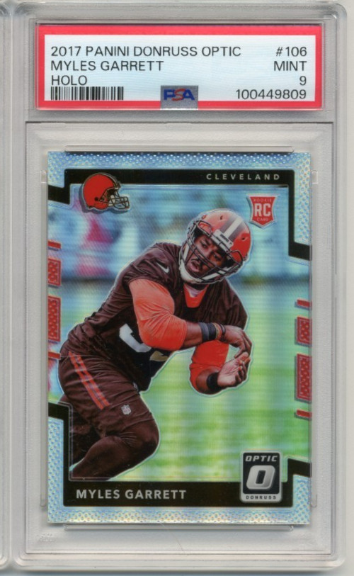 2017 -Myles Garrett- PSA 9 Panini Optic Holo Rookie Football Card #106 Browns