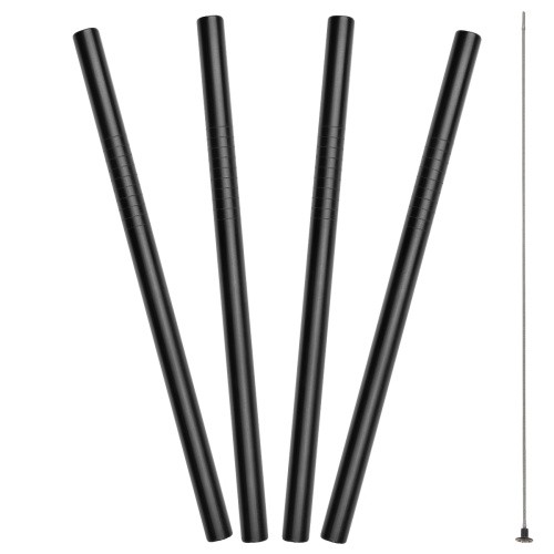 LURCH Trinkhalme gerade 15cm 4er Set, Strohhalme, Edelstahl, wiederverwendbar, s