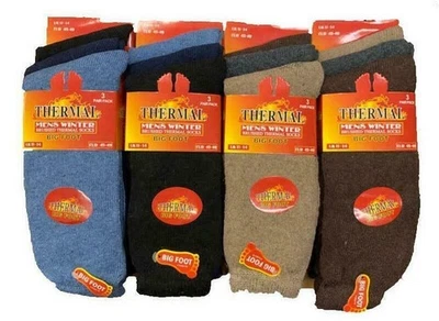 HH-COLLECTION 3 Pairs Men's Thermal Big Foot / Long Socks Winter Warm Outdoor Socks UK 11-14
