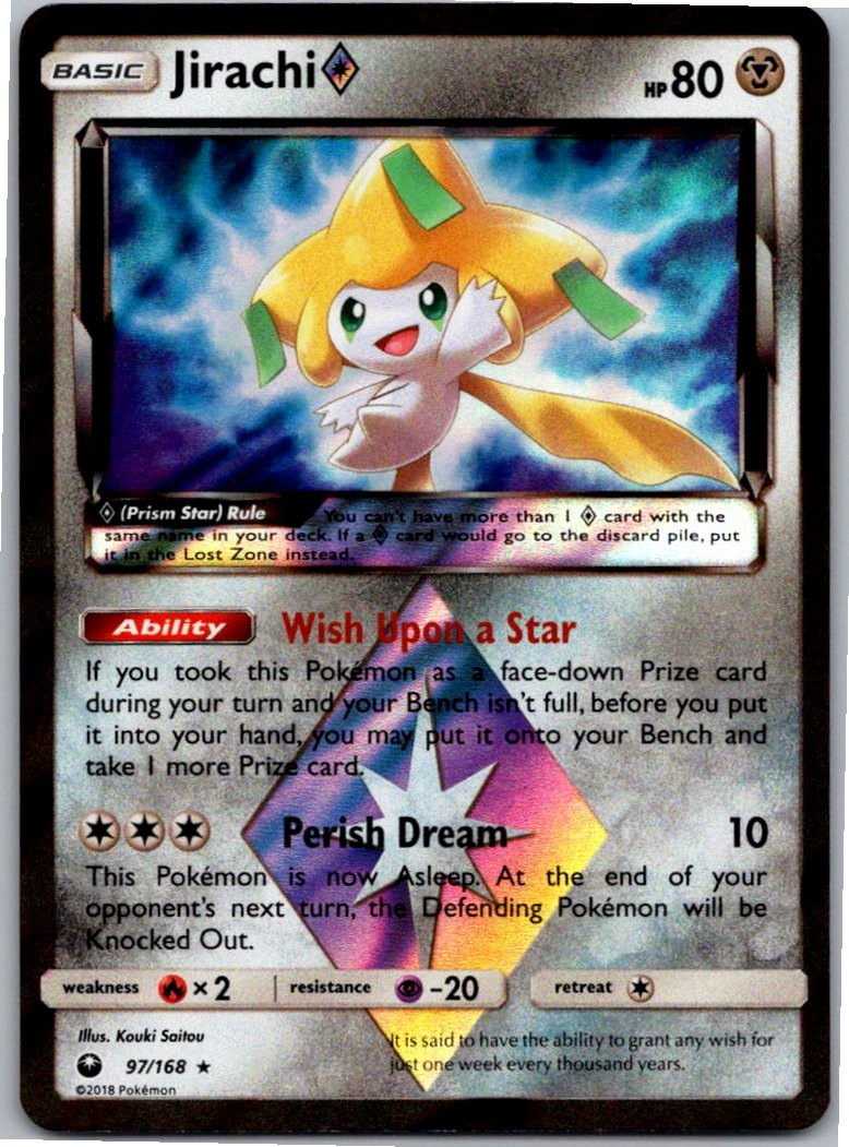 Jirachi Prism Star Prism Rare SM - Celestial Storm 97/168 NM Holo