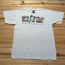 Vintage 90s Disney Mickey Unlimited Goofy Donald Heather Graphic T-Shirt - Large