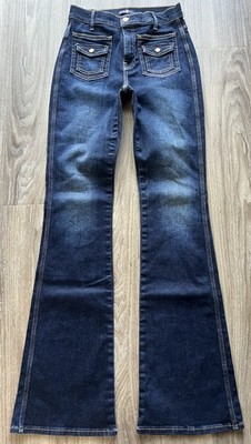 7 for All MANKIND Jeans Vintage Y2K High Waisted Flare Trouser Stretch 28 X LONG
