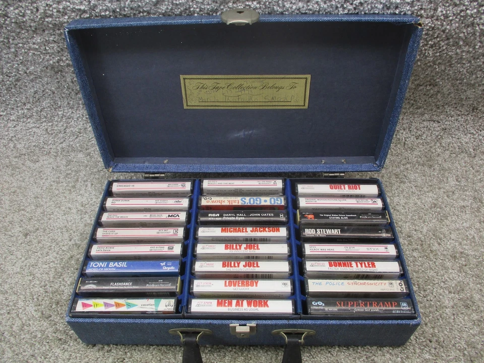 Vintage 80s Rock Pop Cassette Tape Lot 36 W Cases Marsand Denim Holders - Image 4 of 4