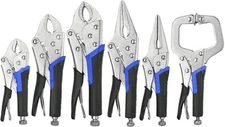 Vice Grips,6-Pack Vise Grip Pliers 5"/7"/10"Curved Jaw Locking Black 