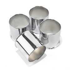 4Pcs 4.25" Push Through Wheel Center Caps Stainless 4.25" Hub 4.22"H Chrome