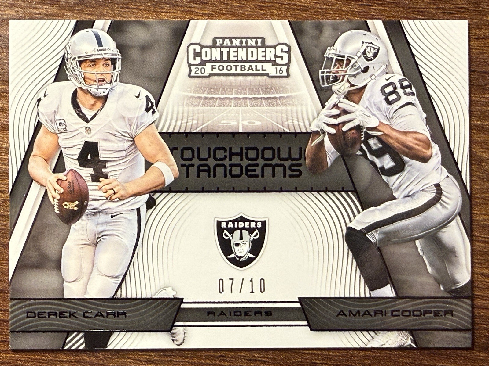 2016 Contenders Derek Carr Amari Cooper #'d /10 Black Touchdown Tandems #7 SP