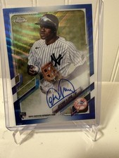 2021 Topps Chrome  Rookie Autographs Estevan Florial Blue Refractor /150 (RC) 