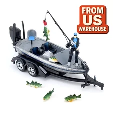 Big Country Toys - Bass Boat with Trailer & Figures 1 20 Scale 498B New