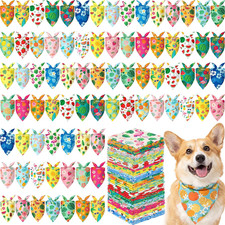 200 Pcs Summer Hawaiian Dog Bandanas Bulk Tropical Bandanas for Dog Triangle Ker
