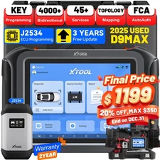 USED XTOOL D9MAX J2534 Programming Coding Car Diagnostic Tool OBD2 Scanner FCA