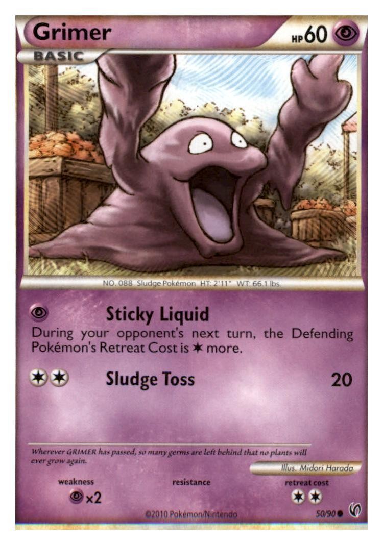 Grimer 50/90 Common HGSS Undaunted Pokemon Lightly Played