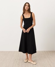 Pact Fit And Flare Square Neck Dress Size XS Black WXY