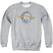 Back To The Future Hill Valley Mens Crewneck Sweatshirt Athletic Heather Officia