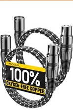XLR Cables, 3Ft 2 Pack Microphone Cable, XLR Male to Female Balanced Microphone