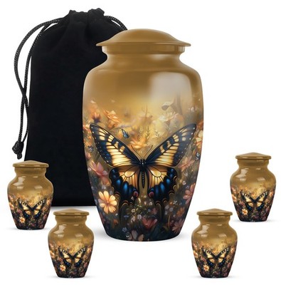Butterfly Funeral Urn Women Men Ashes Female Male Decorative 10'' & 3'' Set of 5