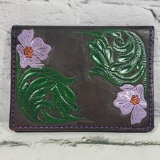Vintage Tooled Leather Wallet Western Floral TK Leather Co Made In Oregon USA