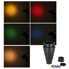 Metal Conical Snoot With Grid 5pcs Color Filter Kit For Mount