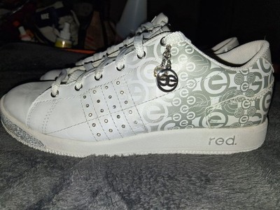 Red by Marc Ecko Phranz Phayde Sneakers Womens 10 White Silver Rhinestone