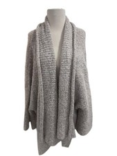 Free People Sz S Oversized Chunky Knit Open Cardigan Oatmeal Duster Sweater Boho