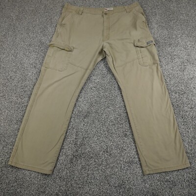 Wrangler Pants Mens 42x32 Brown Tan Beige Cargo Utility Baggy Relaxed Skate Work