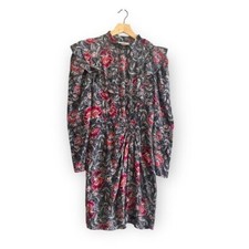 Isabel Marant Etolie Yoana Printed Silk Mini Dress, Size 34EU