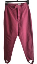 vtg 80s womens High Waist Stirrup pants Sz 12 Mauve Cotton Stretch WESTPORT Ltd