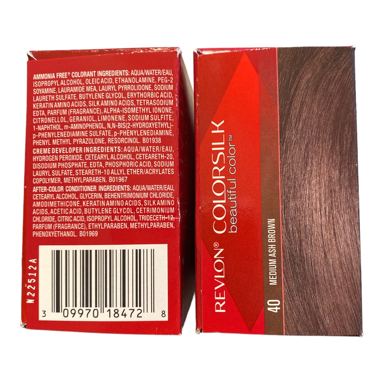REVLON COLORSILK BEAUTIFUL COLOR 40 MEDIUM ASH BROWN PERMANENT NO AMMONIA 2PK