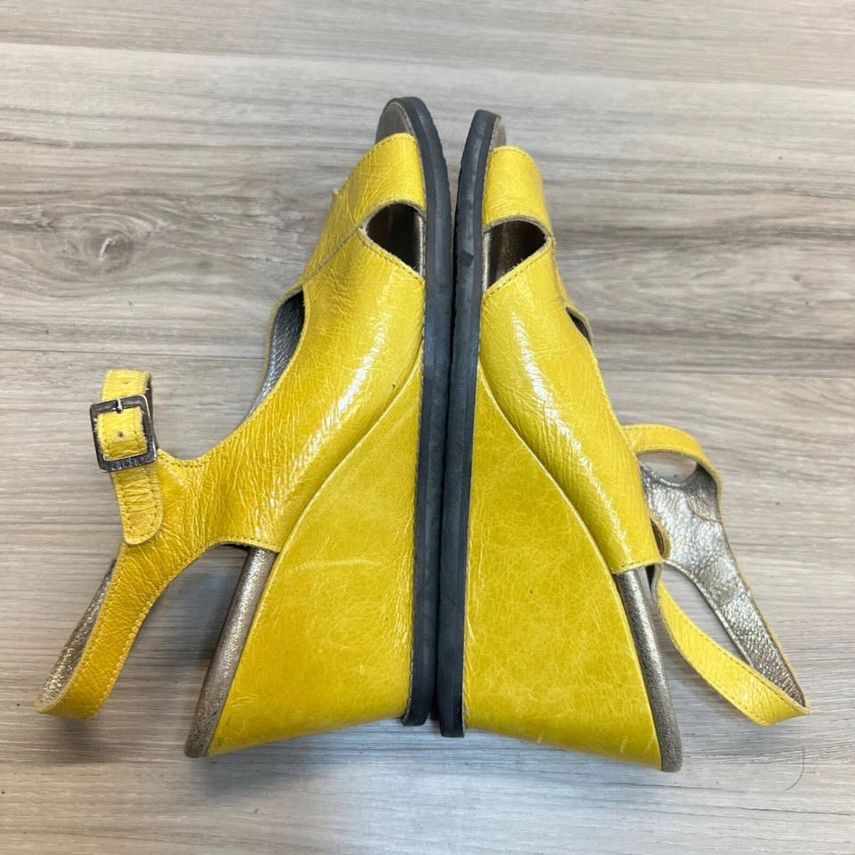 Zapatos Arche Mujer Cuero 37 Sandalias Amarillas Sin Cordones Correa al Tobillo Tacón de Cuña 6 Foto 2 de 4