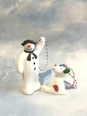 NEW - the snowman christmas tree decorations Snow dog Raymond Briggs Uk Set Of 2