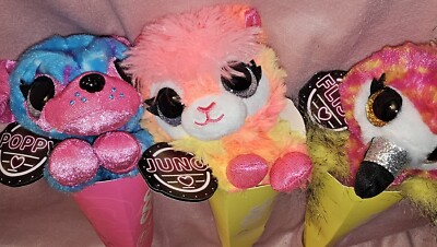 3 NEW, Zuru CoCo Cones with Surprise Collectible NEON PLUSH POPPY JUNO FLISS
