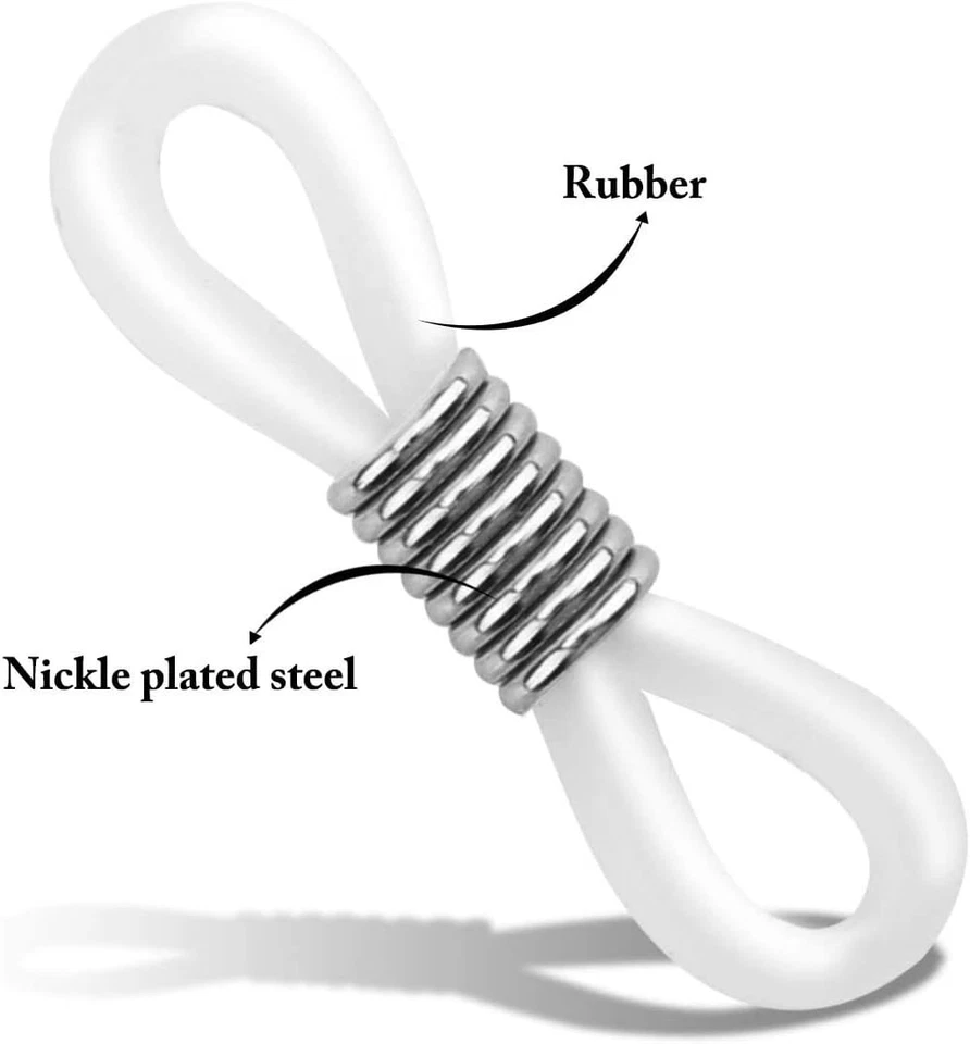 40 Stück Brillen Kettenverbinder Gummischlaufen für Brillenkette Weiß - Bild 3 von 4