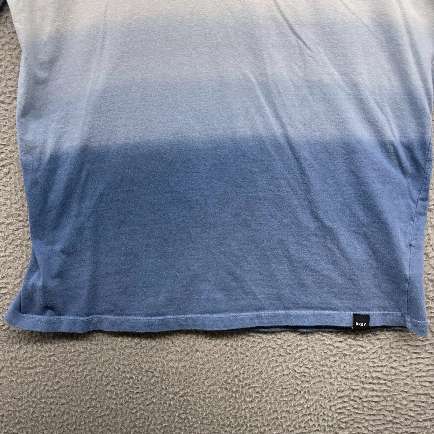 DKNY Boys T-Shirt Ombre White Blue Short Sleeve Crew Neck Pocket Logo Size XL - Image 4 of 4
