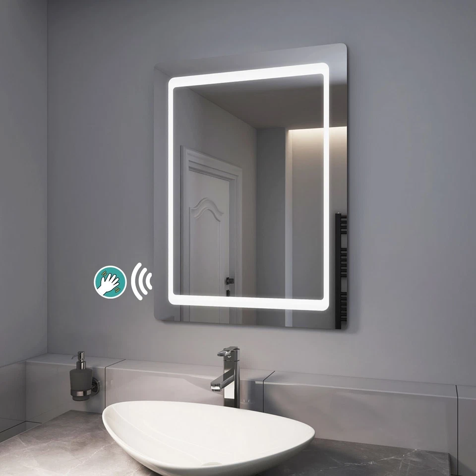 EMKE LED Bathroom Mirror Lights With Shaver Socket Motion Sensor Switch Demister