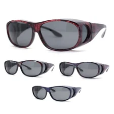 SA106 Polarized Womens 63mm Over the Glasses Rectangular Fit Over Sunglasses