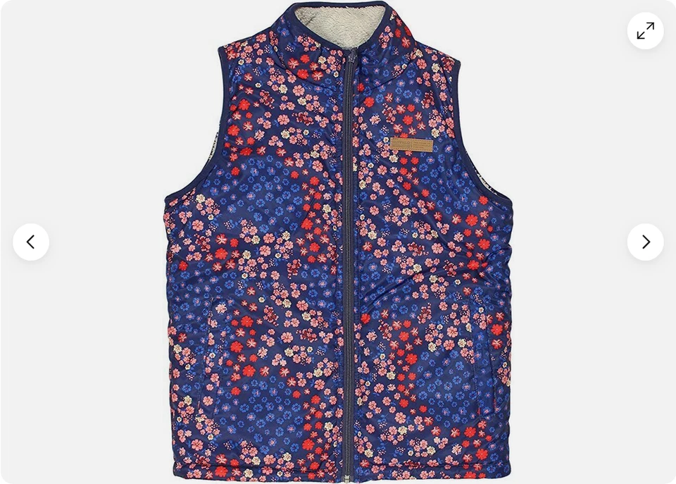 Buffalo David Bitton Girls Reversible Vest 2 Piece Sets(Floral Coral, XS-5/6)NWT - Imagem 3 de 4