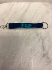 Lanyard ID Keychain Personalized Greg Blue