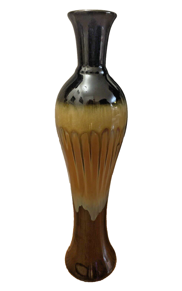 Rare Three Hands Corp. Mint Green, Purple, & Brown 13” Drip Glaze Vase Beautiful eBay