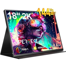UPERFECT 144Hz 18" 2K Portable Monitor QHD Computer Display HDR IPS LCD Screen