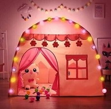 Tenda Rosa da Gioco Castello Principesse con luci led Gioco Bambine interno/este