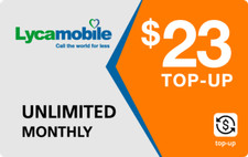 Lyca Mobile Prepaid 23 Refill Top-Up Prepaid Card ,PIN / RECHARGE