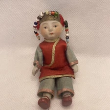 Vintage Japenese Girl Doll Porcelain Jointed 4”
