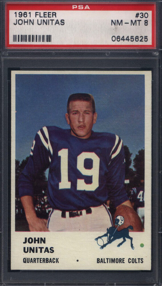 1961 Fleer #30 Johnny Unitas Colts PSA 8
