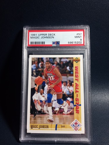  PSA 9 Magic Johnson WEST ALL STAR 1991 Upper Deck NBA All Star Card 