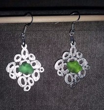 Green Sea glass Earrings-