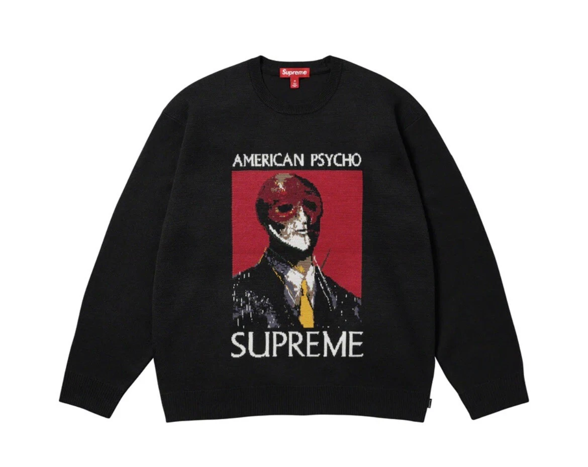 Pull Supreme American Psycho noir taille Petit À LA MAIN