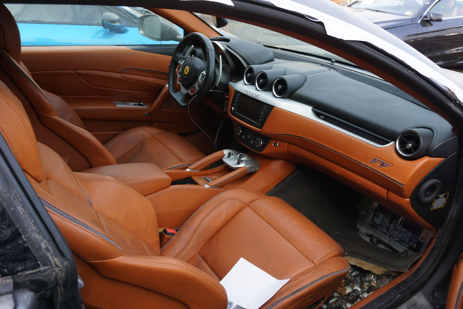 Set 2 A Pillar Windshield Pillar Trim Brown Leather 84542912 Ferrari FF 2011-16
