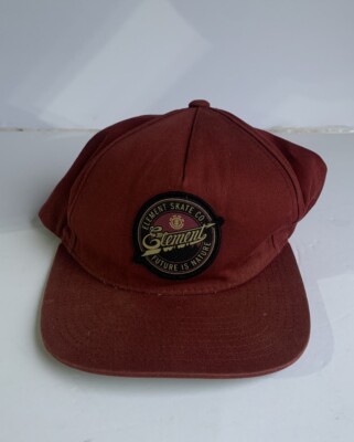 Element Crowns Skateboarding Snapback Hat The Natural Starter Burgundy Red  2012
