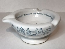 VTG Apothecary Ceramic Mortar Ashtray Trinket Dish Merck Sharp Dohme Advertising