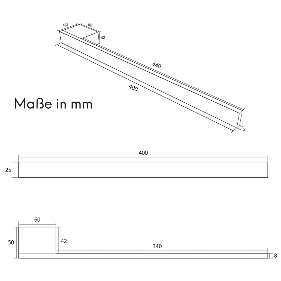kalb | Handtuchhalter Jörn für Waschtisch Aluminium verchromt 40x25x50cm (LxHxT) - Bild 3 von 4